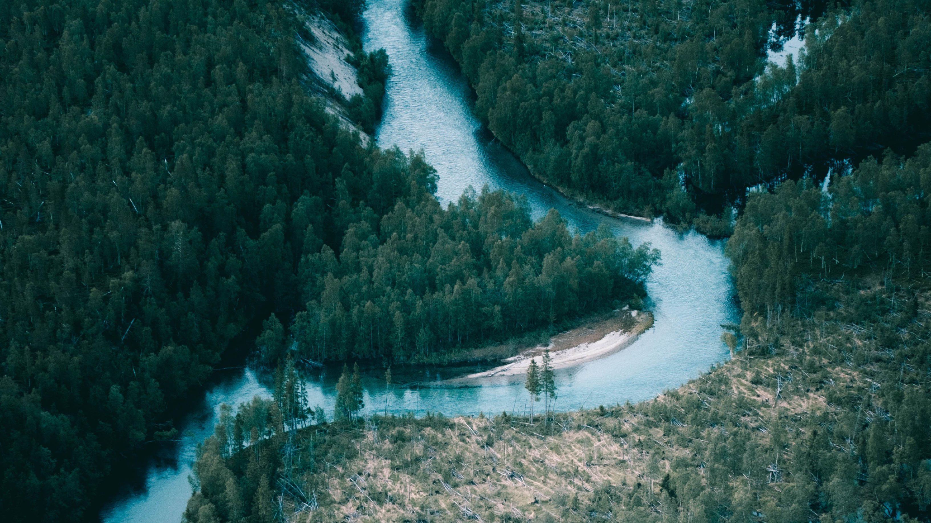 Photo of a meandering river
