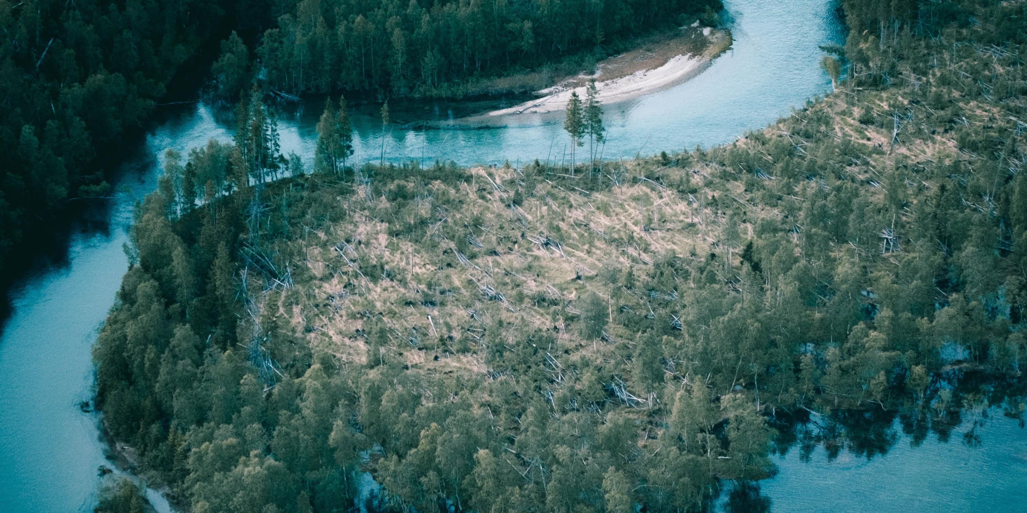 Photo of a meandering river