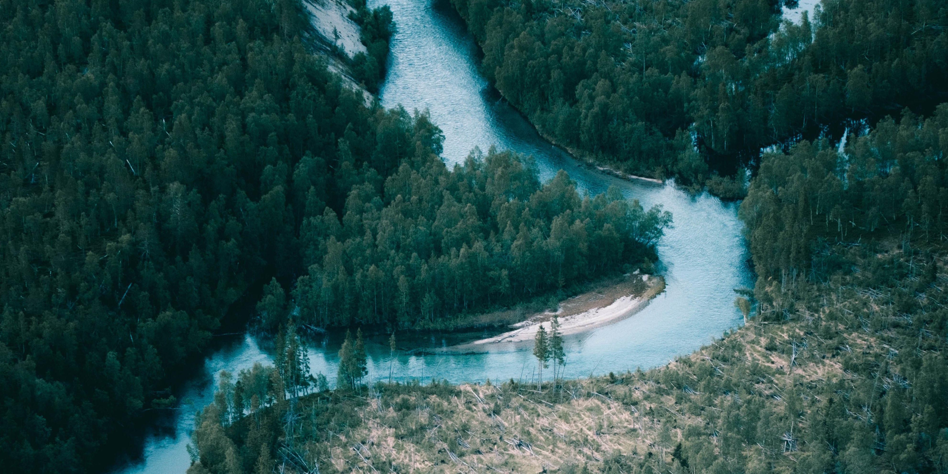 Photo of a meandering river