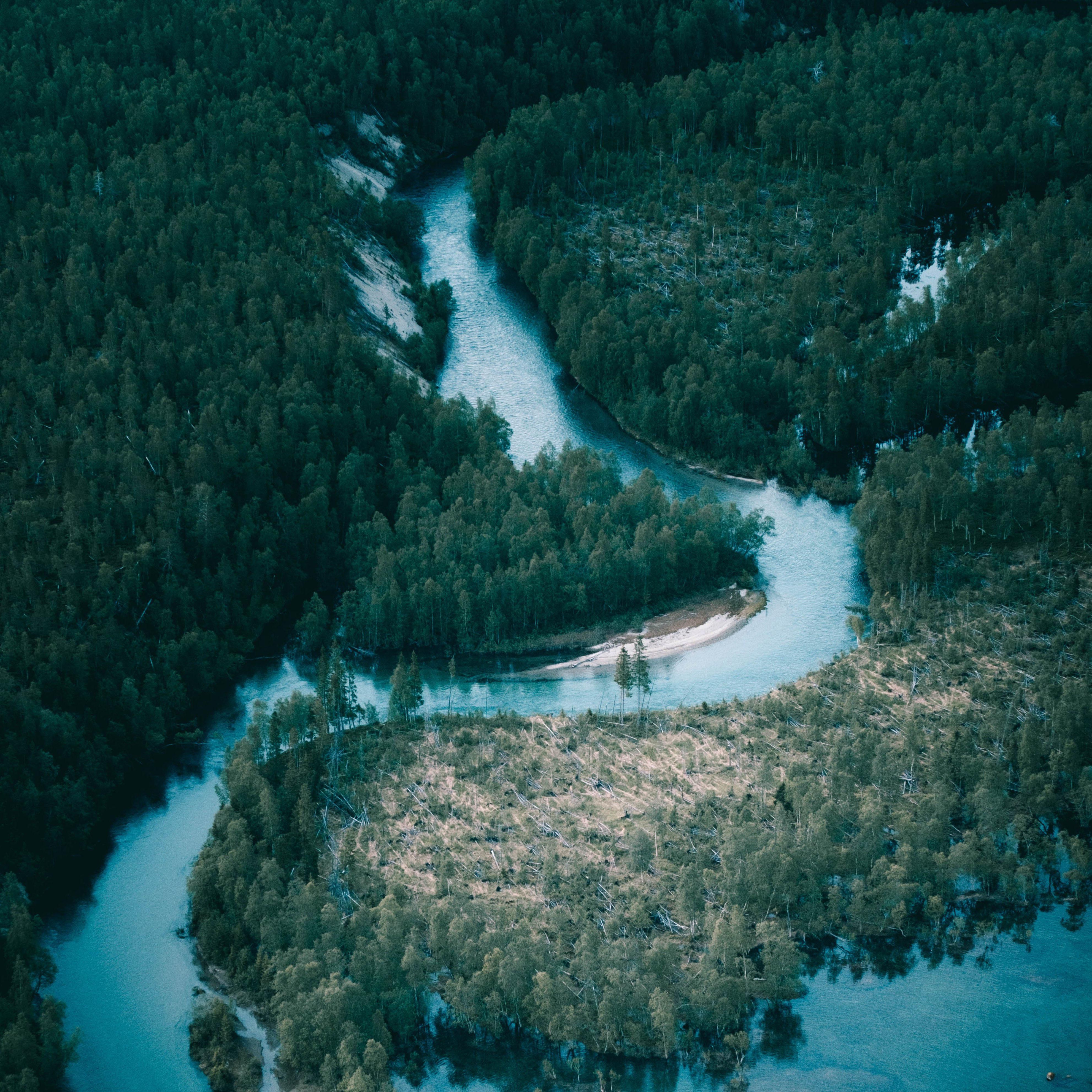 Photo of a meandering river